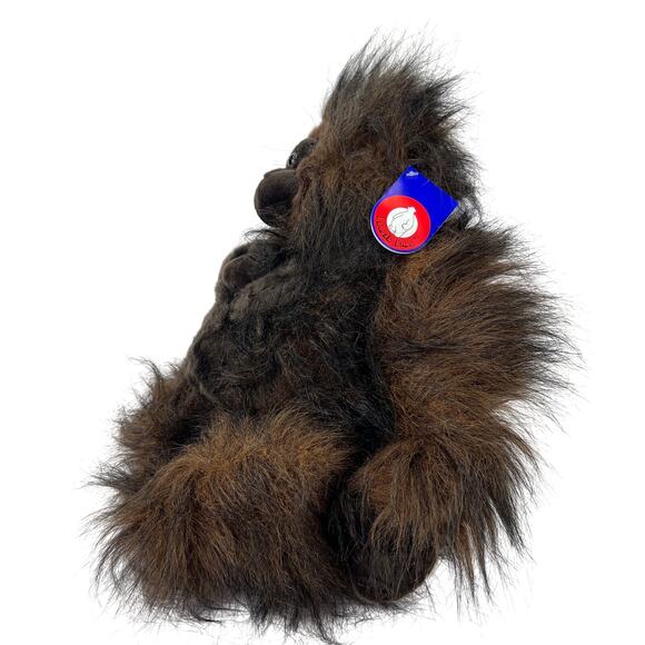 NEW People Pals Plush Ape Orangutan‎ Long Brown Fur Plush Gorilla 14in w Baby - Picture 4 of 13